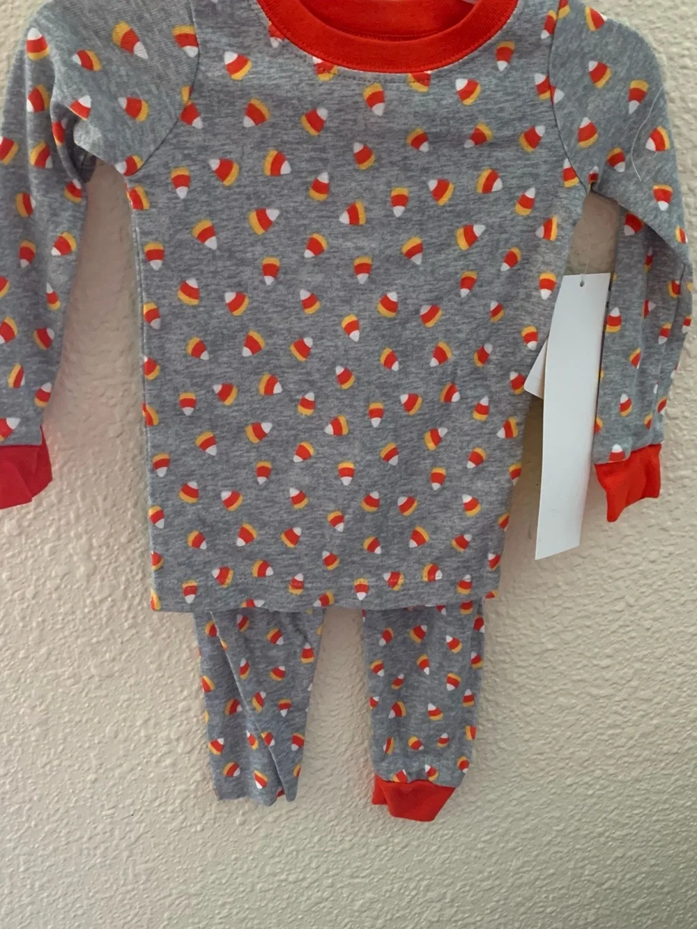 Baby Candy Corn Print Pajama Set Size 18 Months Toddler Halloween Pajamas - Picture 2 of 4